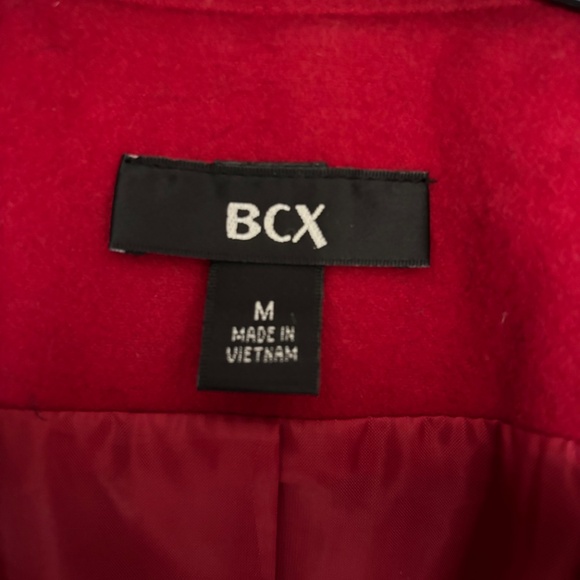 Womens BCX M Red Pea Coat - Picture 3 of 3
